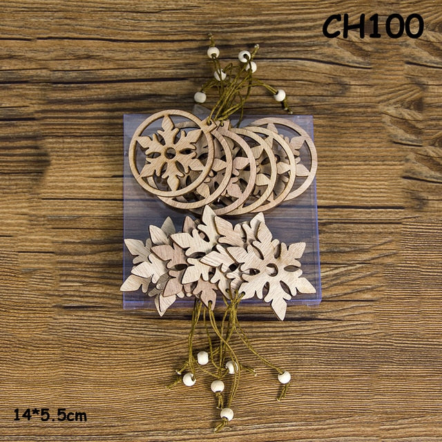 12-teiliges Set: Kreative Holz-Anhänger für den Weihnachtsbaum