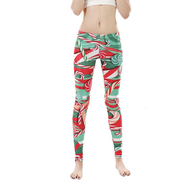 Weihnachts-Leggings für Damen mit Lollipop-Print