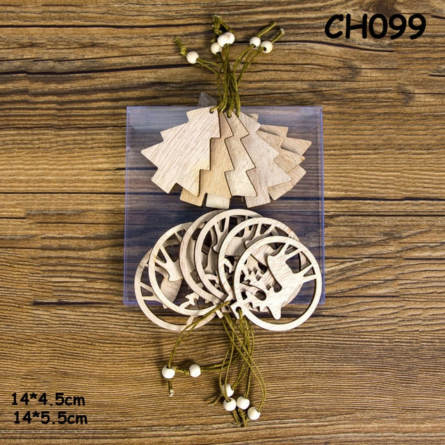 12-teiliges Set: Kreative Holz-Anhänger für den Weihnachtsbaum