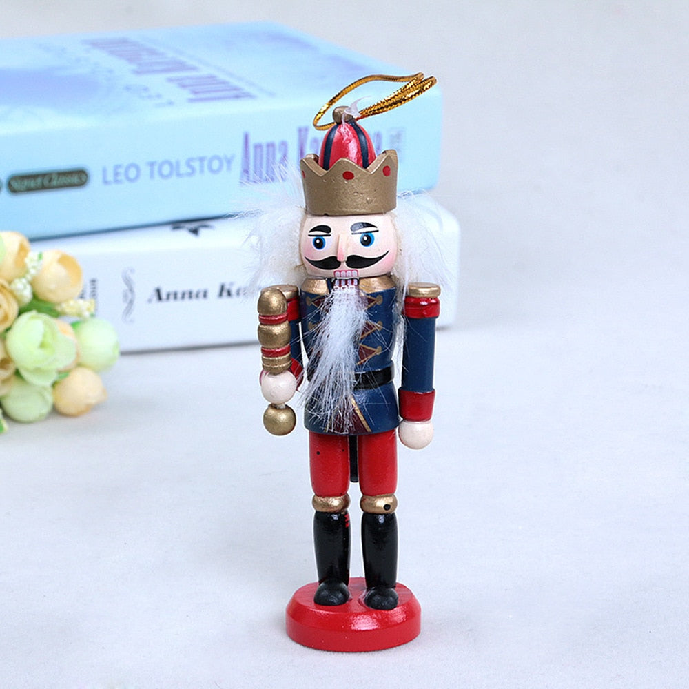 Hölzerne Nussknacker-Set: Weihnachtsbaum Dekoration & Geschenk für Kinder