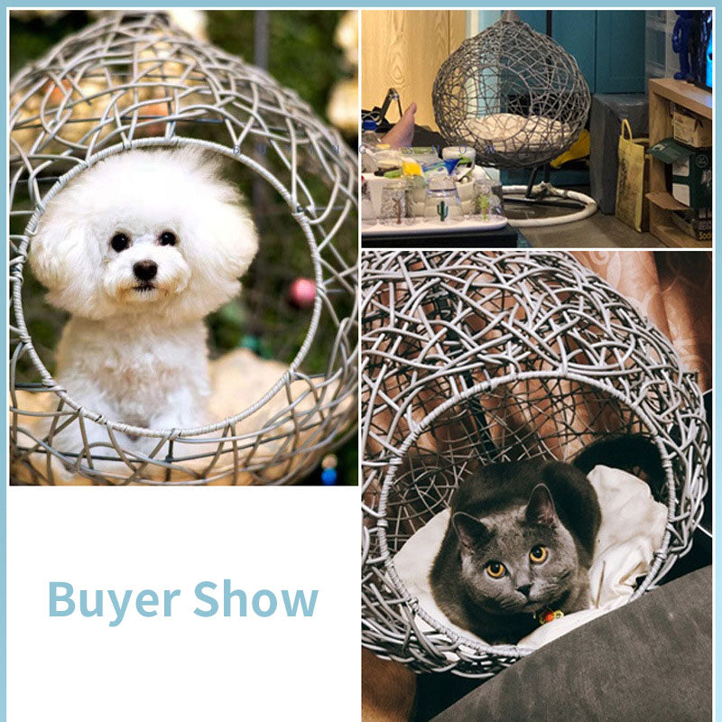 Katzenbett & Schaukel in Rattan-Optik