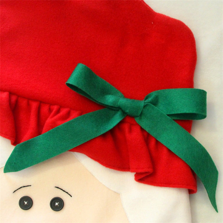 Samt-Stuhlabdeckung für Weihnachten – Santa Claus & Snowman