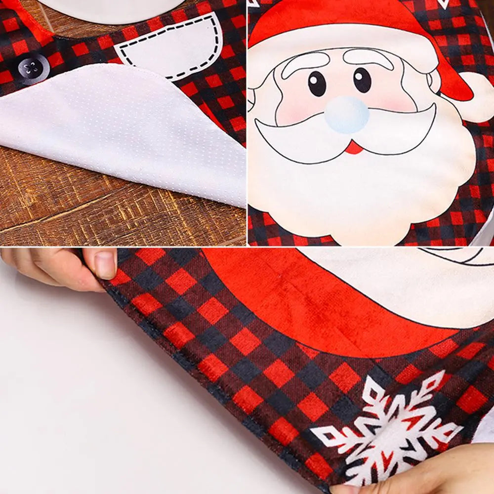 Weihnachtlicher Toiletten-Deckelbezug: Santa & Rentier