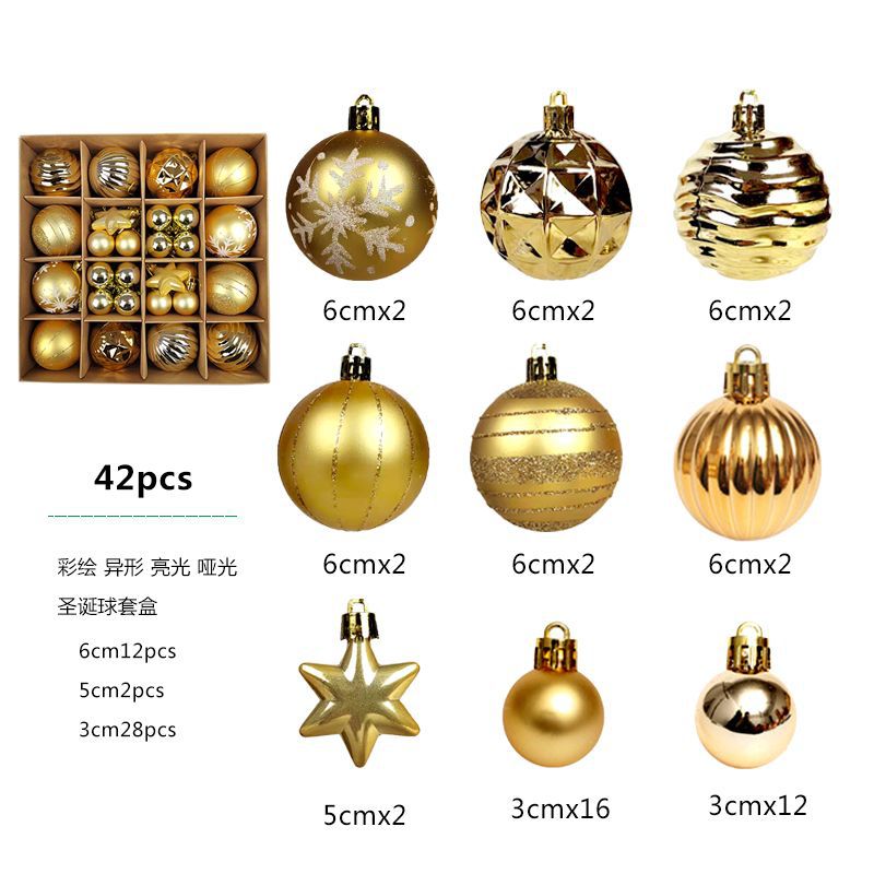 Weihnachtskugel-Set (42 Stück) in verschiedenen Ausführungen | 3-6cm