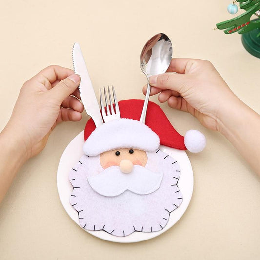 Weihnachtsbestecktaschen mit Santa Claus Motiv